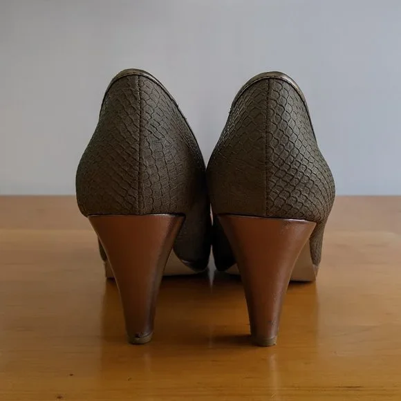 Anne Klein | Akeson | Open Toe Heels | pewter | sz 9 1/2 - Picture 4 of 8